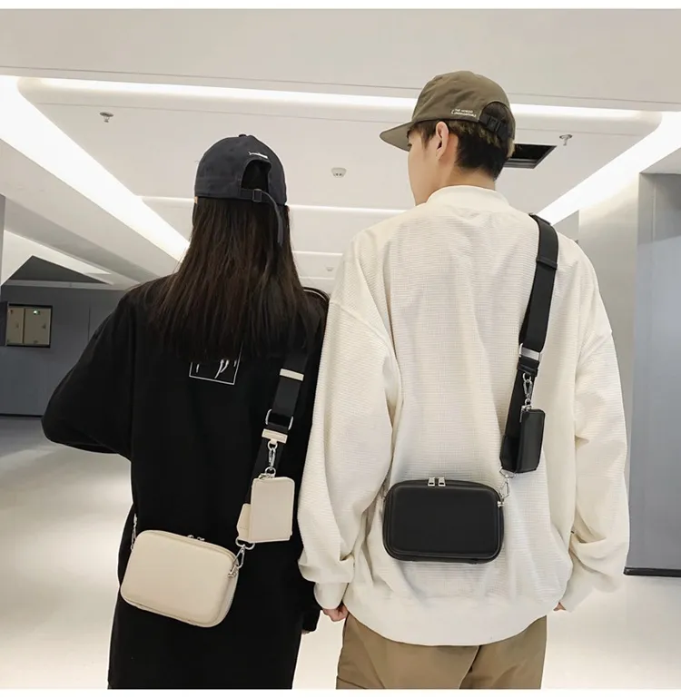 New Brand Small Square Bag Women's Casual Shoulder Bag 2-in-1 Box Bag Men's Crossbody Bag Versatile Fashion Accessory showcase 11