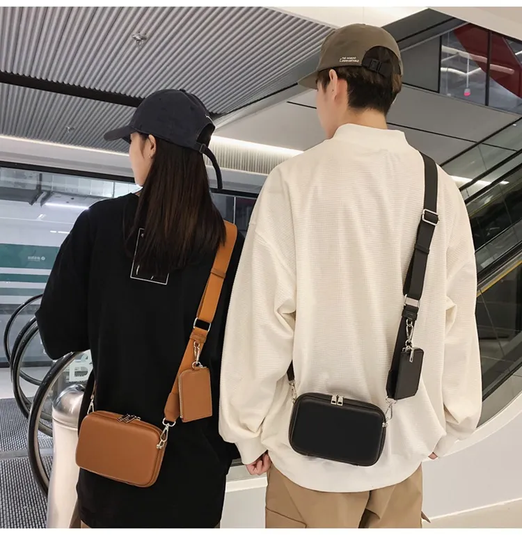 New Brand Small Square Bag Women's Casual Shoulder Bag 2-in-1 Box Bag Men's Crossbody Bag Versatile Fashion Accessory showcase 15
