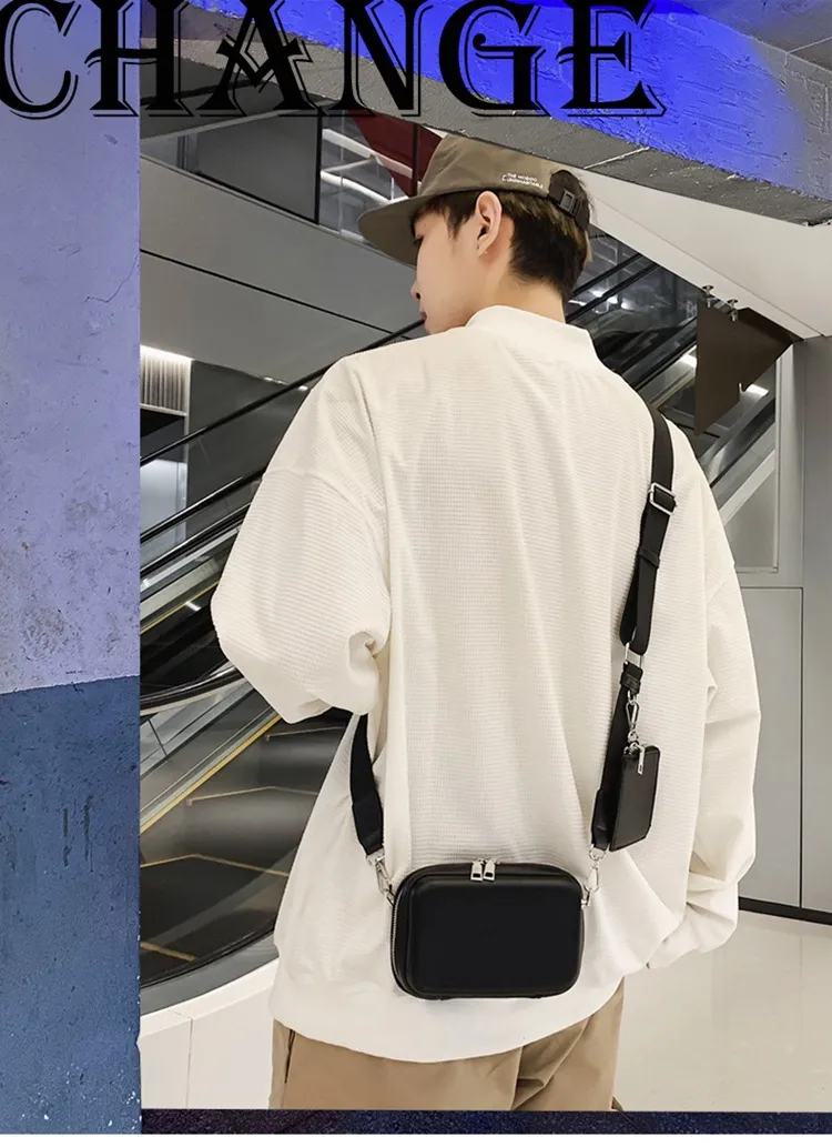 New Brand Small Square Bag Women's Casual Shoulder Bag 2-in-1 Box Bag Men's Crossbody Bag Versatile Fashion Accessory showcase 1