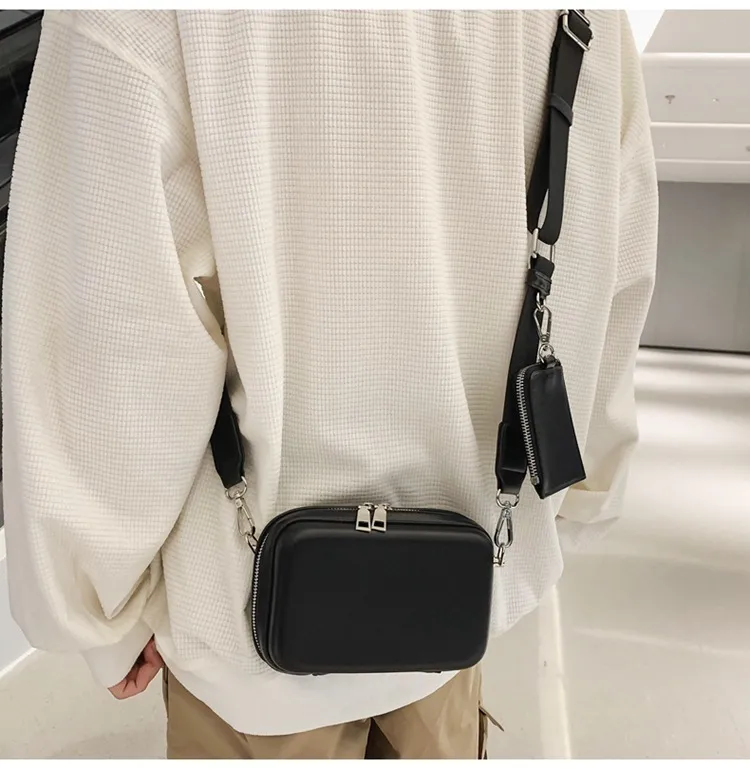 New Brand Small Square Bag Women's Casual Shoulder Bag 2-in-1 Box Bag Men's Crossbody Bag Versatile Fashion Accessory showcase 10