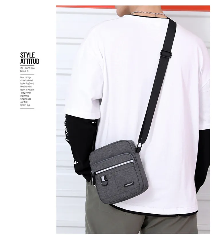 Men's Oxford Cloth Crossbody Shoulder Bag - Casual Canvas Messenger Bag, Small Phone Pouch, Stylish 2024 Design for Everyday Use showcase 15
