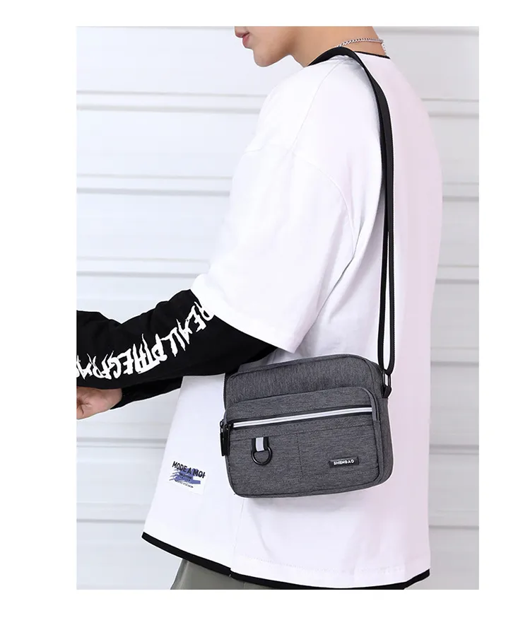 Men's Oxford Cloth Crossbody Shoulder Bag - Casual Canvas Messenger Bag, Small Phone Pouch, Stylish 2024 Design for Everyday Use showcase 20