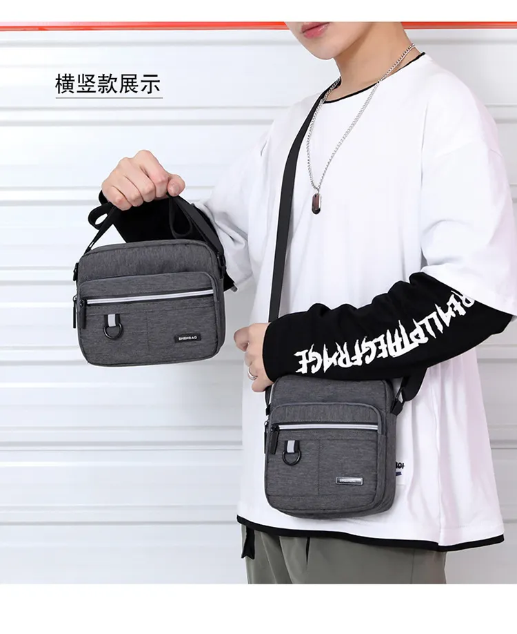 Men's Oxford Cloth Crossbody Shoulder Bag - Casual Canvas Messenger Bag, Small Phone Pouch, Stylish 2024 Design for Everyday Use showcase 13