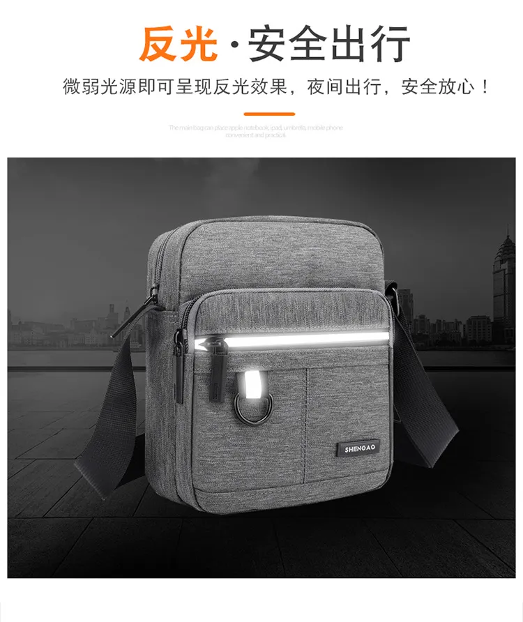 Men's Oxford Cloth Crossbody Shoulder Bag - Casual Canvas Messenger Bag, Small Phone Pouch, Stylish 2024 Design for Everyday Use showcase 11