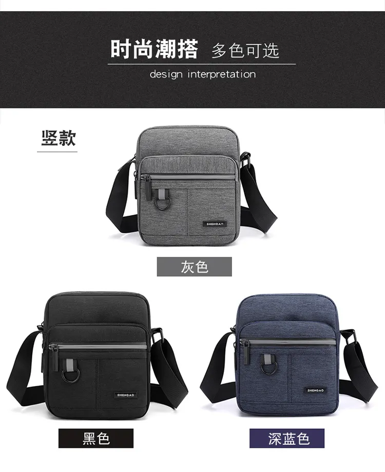 Men's Oxford Cloth Crossbody Shoulder Bag - Casual Canvas Messenger Bag, Small Phone Pouch, Stylish 2024 Design for Everyday Use showcase 9
