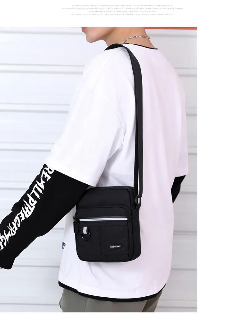 Men's Oxford Cloth Crossbody Shoulder Bag - Casual Canvas Messenger Bag, Small Phone Pouch, Stylish 2024 Design for Everyday Use showcase 18