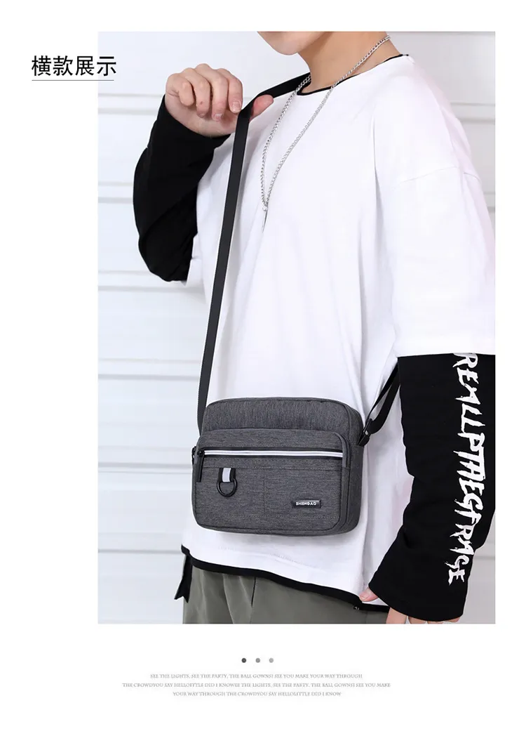 Men's Oxford Cloth Crossbody Shoulder Bag - Casual Canvas Messenger Bag, Small Phone Pouch, Stylish 2024 Design for Everyday Use showcase 19