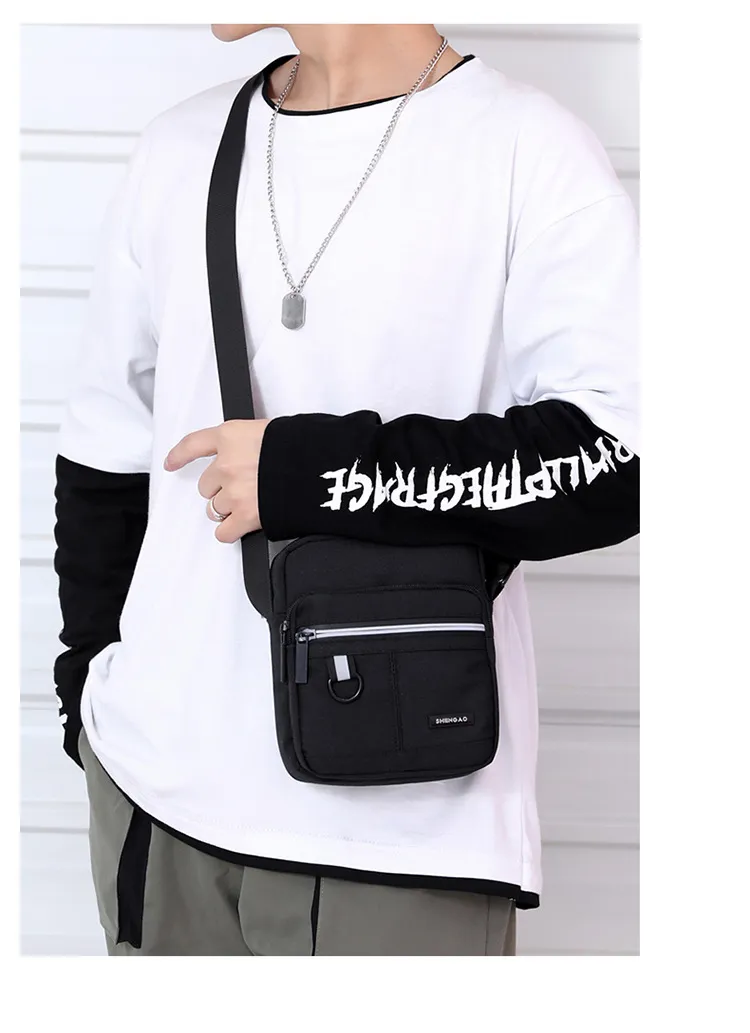 Men's Oxford Cloth Crossbody Shoulder Bag - Casual Canvas Messenger Bag, Small Phone Pouch, Stylish 2024 Design for Everyday Use showcase 16