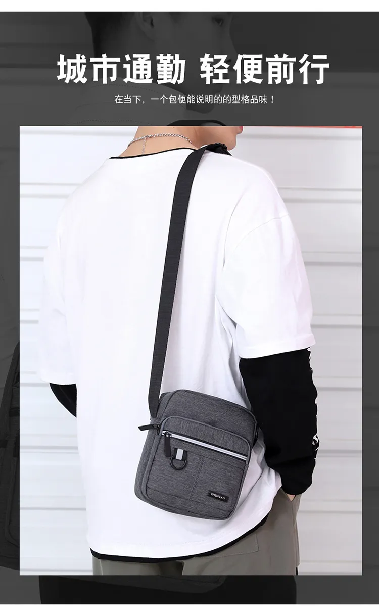 Men's Oxford Cloth Crossbody Shoulder Bag - Casual Canvas Messenger Bag, Small Phone Pouch, Stylish 2024 Design for Everyday Use showcase 3