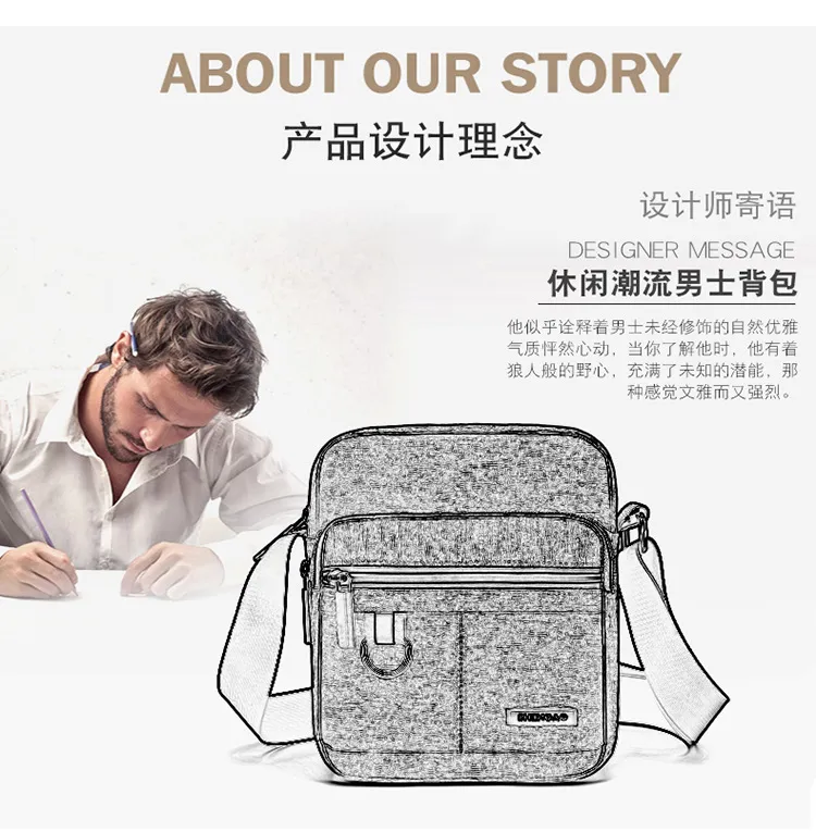 Men's Oxford Cloth Crossbody Shoulder Bag - Casual Canvas Messenger Bag, Small Phone Pouch, Stylish 2024 Design for Everyday Use showcase 4
