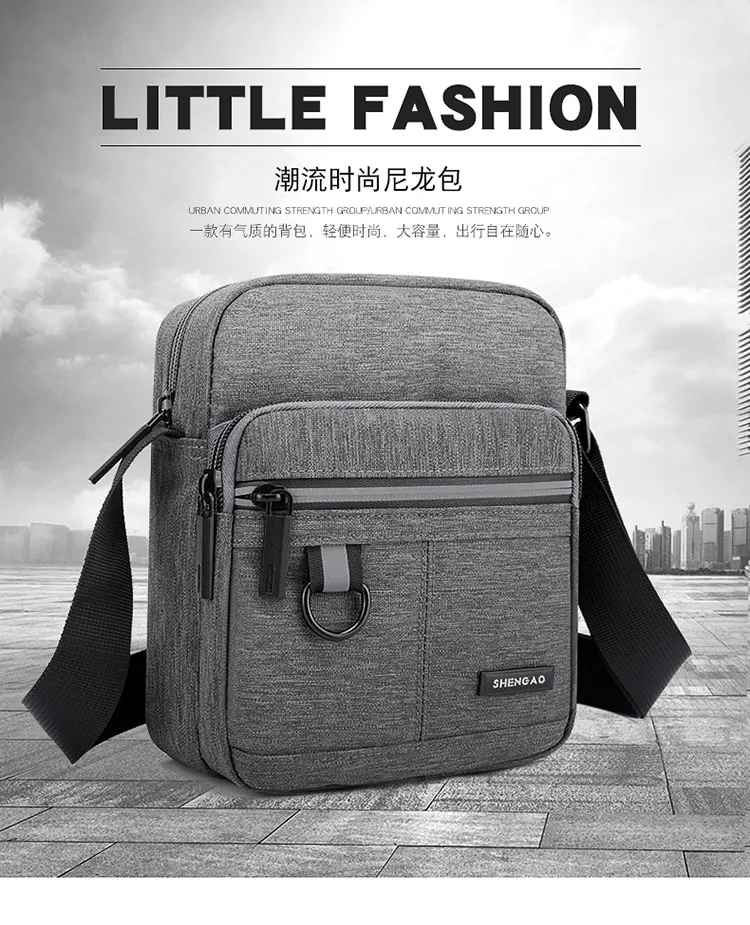 Men's Oxford Cloth Crossbody Shoulder Bag - Casual Canvas Messenger Bag, Small Phone Pouch, Stylish 2024 Design for Everyday Use showcase 1