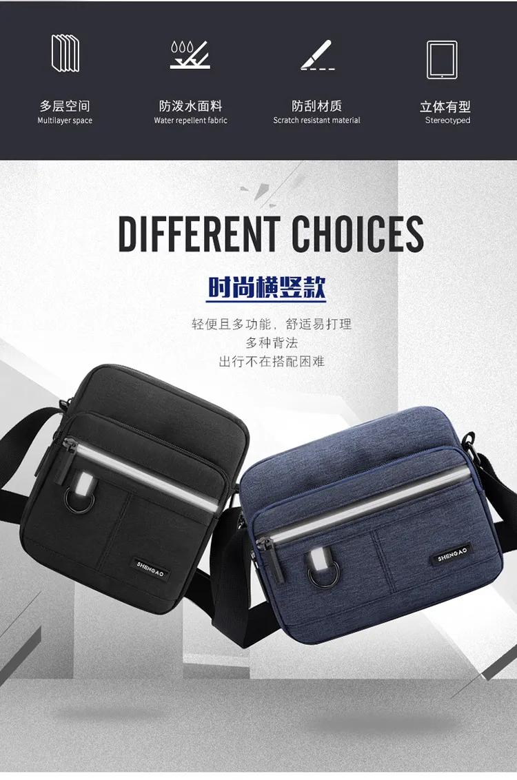 Men's Oxford Cloth Crossbody Shoulder Bag - Casual Canvas Messenger Bag, Small Phone Pouch, Stylish 2024 Design for Everyday Use showcase 2