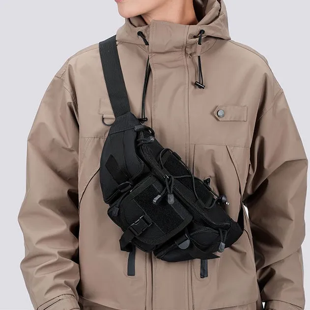 Men's Outdoor Tactical Chest Bag - Multifunctional Cross-Body Workwear Shoulder Bag for Sports & Casual Use thumbnail 1