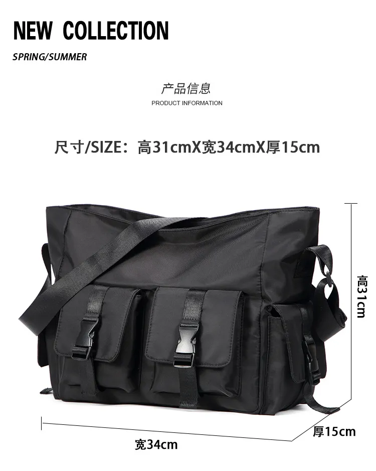 Men's Trendy Canvas Crossbody Messenger Bag - Japanese Style Workwear & Casual Shoulder Bag for Students & Women showcase 3