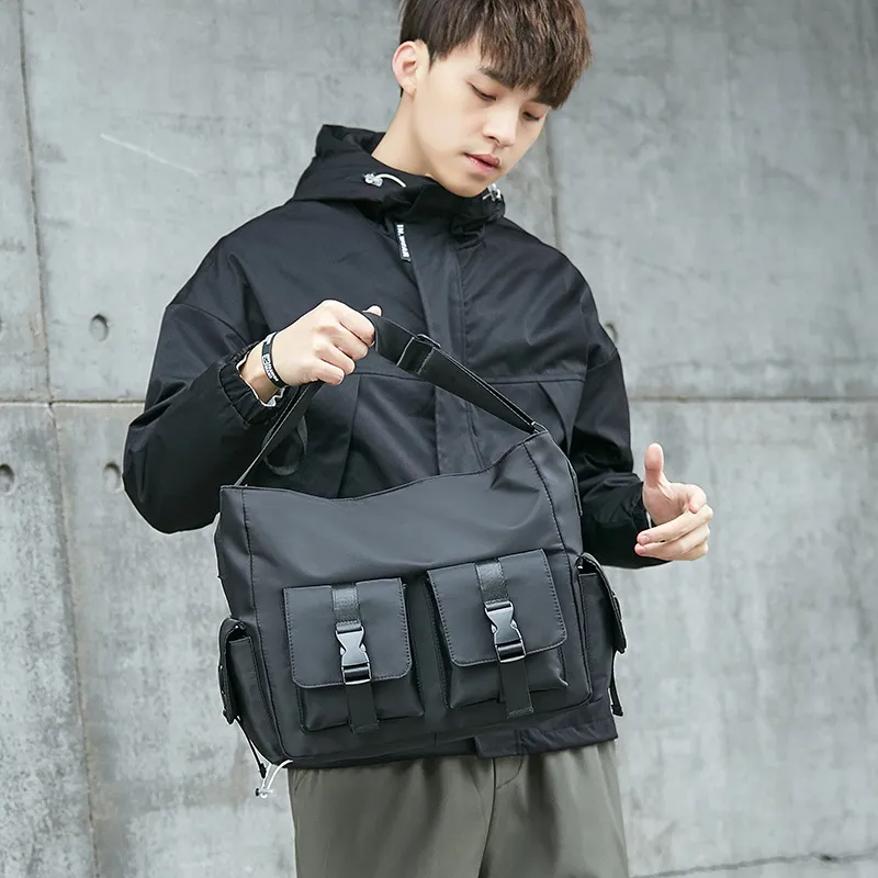 Men's Trendy Canvas Crossbody Messenger Bag - Japanese Style Workwear & Casual Shoulder Bag for Students & Women thumbnail 2