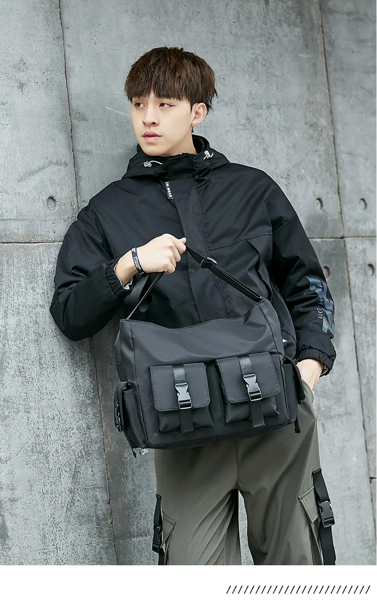 Men's Trendy Canvas Crossbody Messenger Bag - Japanese Style Workwear & Casual Shoulder Bag for Students & Women showcase 2