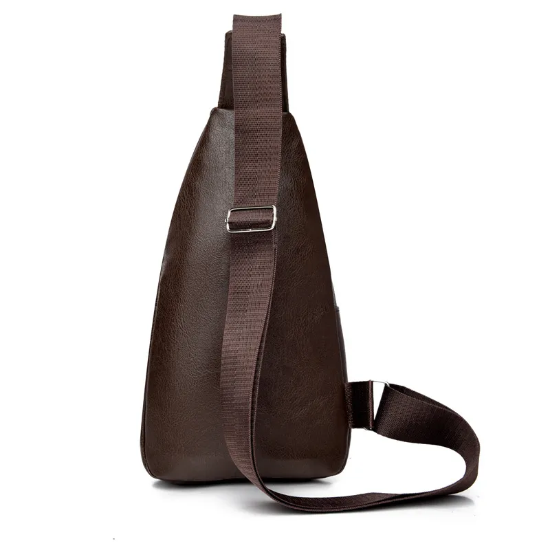 2024 Men's Soft Leather Chest Bag - Waterproof Business Shoulder Messenger Bag for Casual & Business Use, Wholesale Direct from Manufacturer thumbnail 3