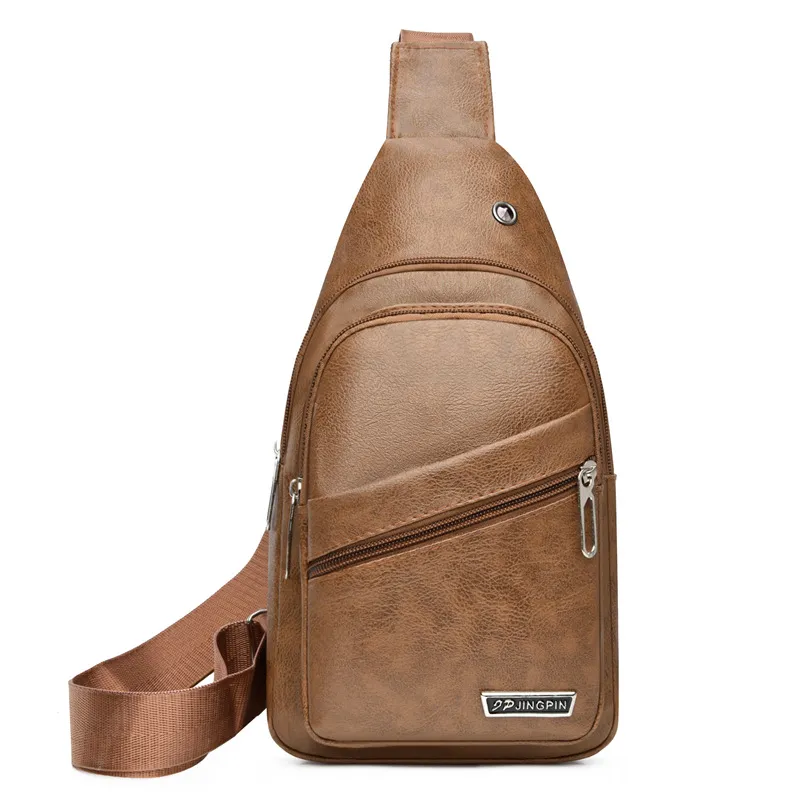 2024 Men's Soft Leather Chest Bag - Waterproof Business Shoulder Messenger Bag for Casual & Business Use, Wholesale Direct from Manufacturer thumbnail 5