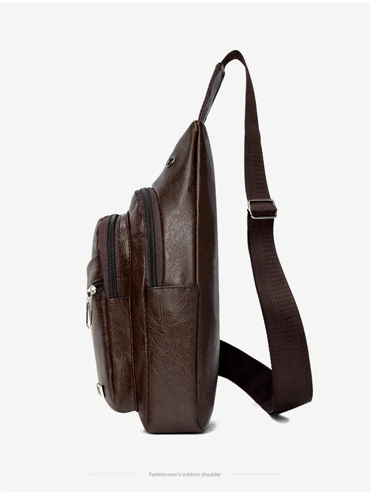 2024 Men's Soft Leather Chest Bag - Waterproof Business Shoulder Messenger Bag for Casual & Business Use, Wholesale Direct from Manufacturer showcase 13