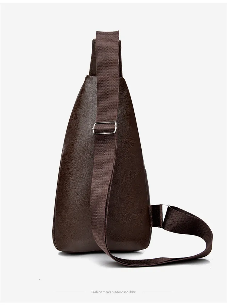 2024 Men's Soft Leather Chest Bag - Waterproof Business Shoulder Messenger Bag for Casual & Business Use, Wholesale Direct from Manufacturer showcase 14