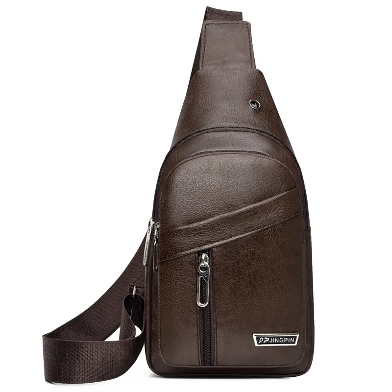 2024 Men's Soft Leather Chest Bag - Waterproof Business Shoulder Messenger Bag for Casual & Business Use, Wholesale Direct from Manufacturer thumbnail 6