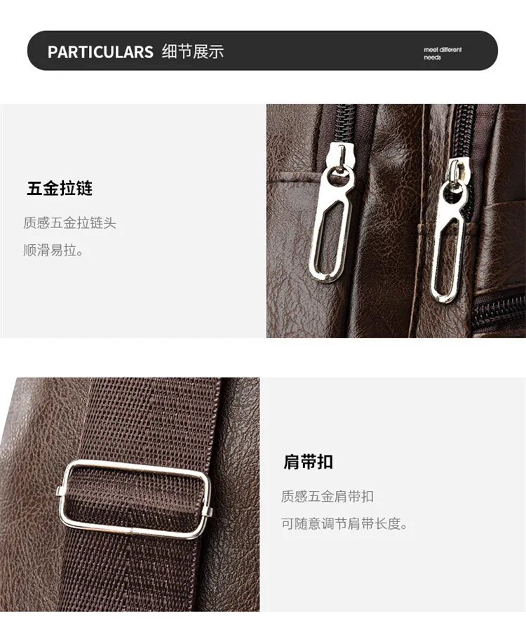 2024 Men's Soft Leather Chest Bag - Waterproof Business Shoulder Messenger Bag for Casual & Business Use, Wholesale Direct from Manufacturer showcase 15