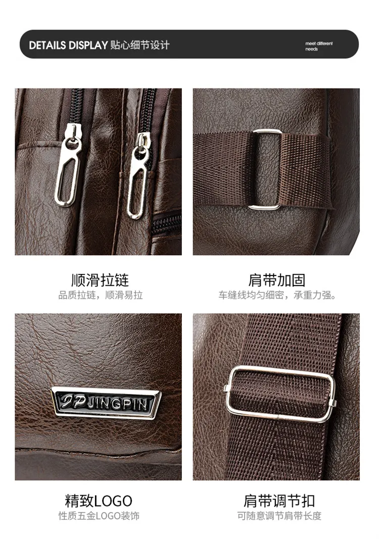 2024 Men's Soft Leather Chest Bag - Waterproof Business Shoulder Messenger Bag for Casual & Business Use, Wholesale Direct from Manufacturer showcase 12