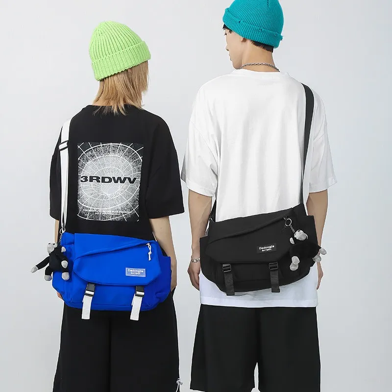 Men's Japanese Style Crossbody Bag - Large Capacity Casual Messenger Bag, Trendy Brand Shoulder Bag for Daily Use showcase 2