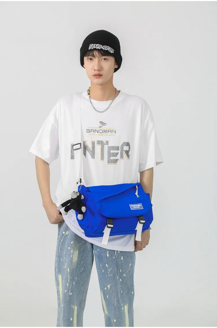 Men's Japanese Style Crossbody Bag - Large Capacity Casual Messenger Bag, Trendy Brand Shoulder Bag for Daily Use showcase 6