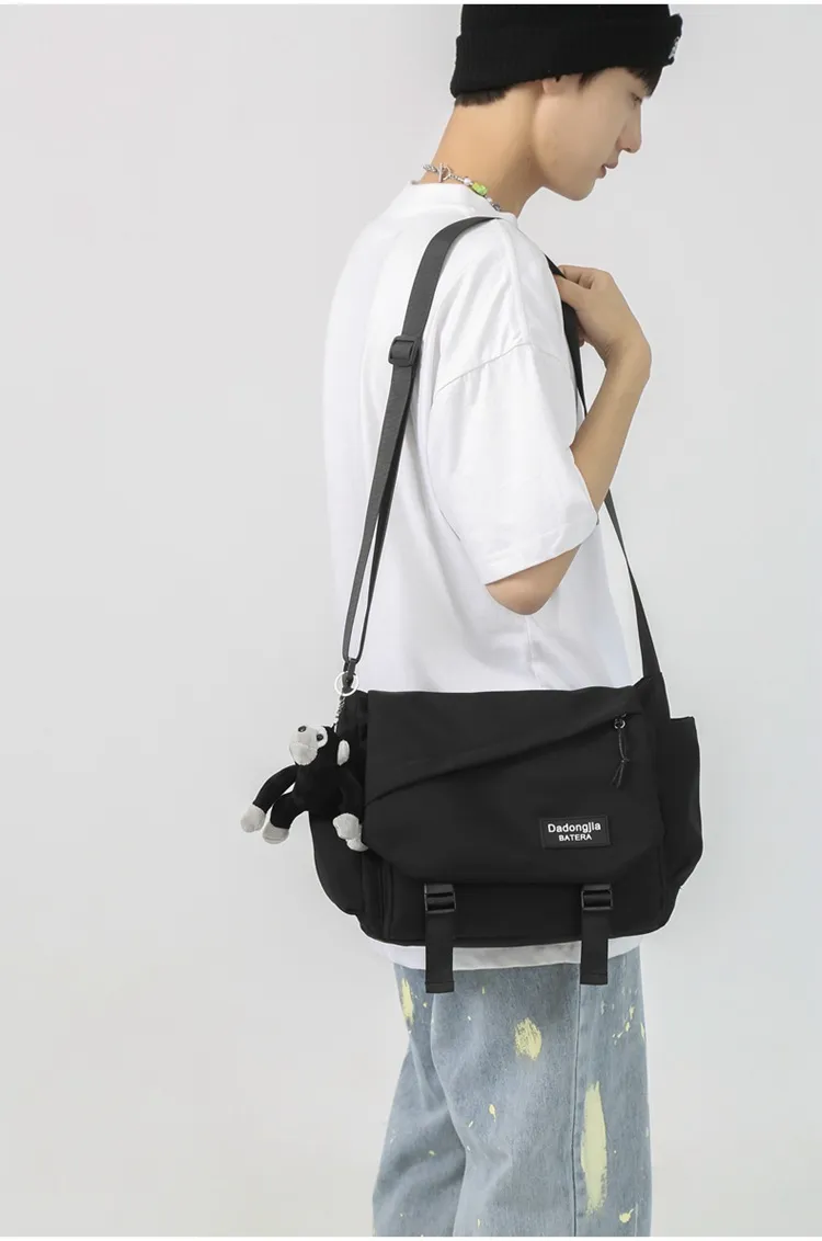 Men's Japanese Style Crossbody Bag - Large Capacity Casual Messenger Bag, Trendy Brand Shoulder Bag for Daily Use showcase 12