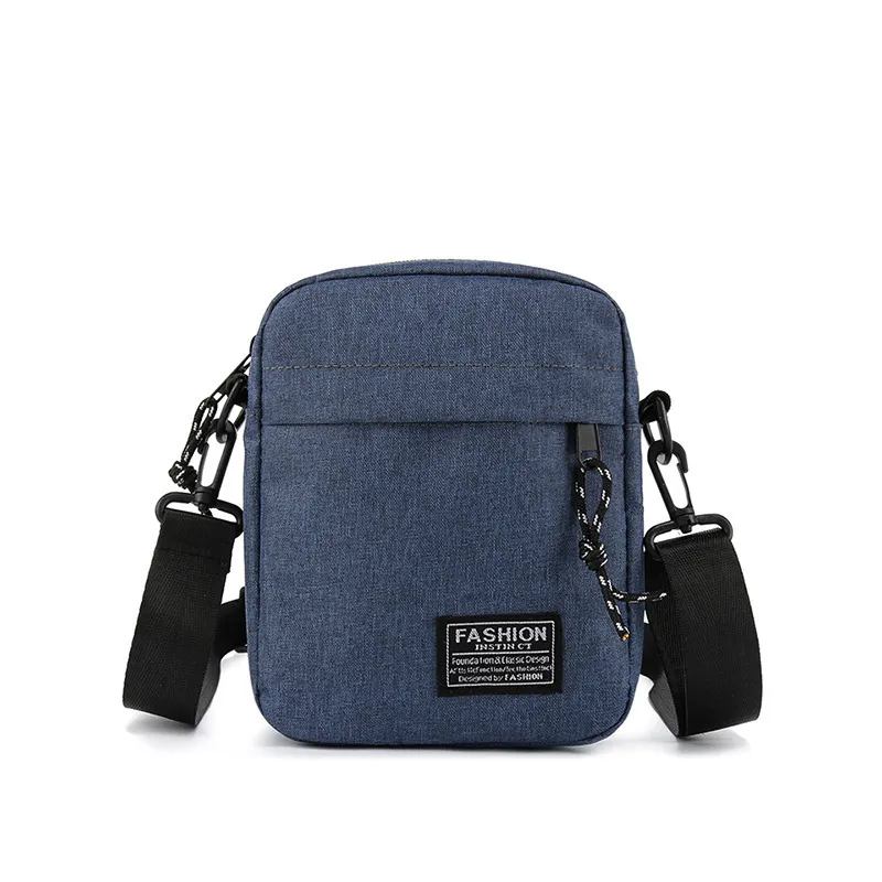 Men's Fashionable Canvas Crossbody Shoulder Bag - Lightweight Mini Mobile Phone Pouch, Casual Sports Small Square Bag for Everyday Use thumbnail 6