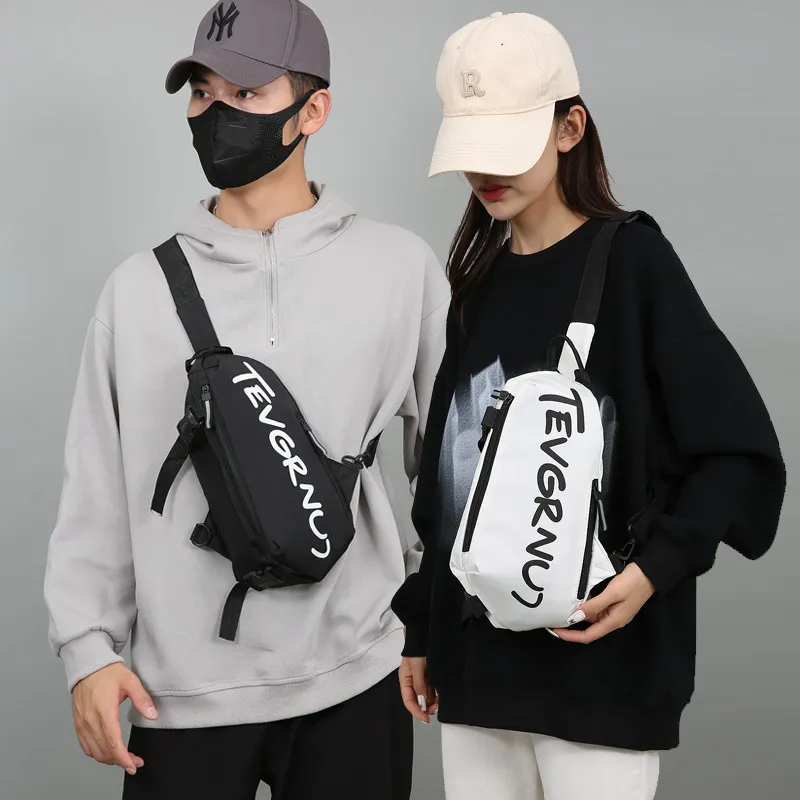 Unisex Korean Style Chest Bag - Fashionable Casual Messenger Shoulder Bag for Couples, Trendy All-Match Design thumbnail 1