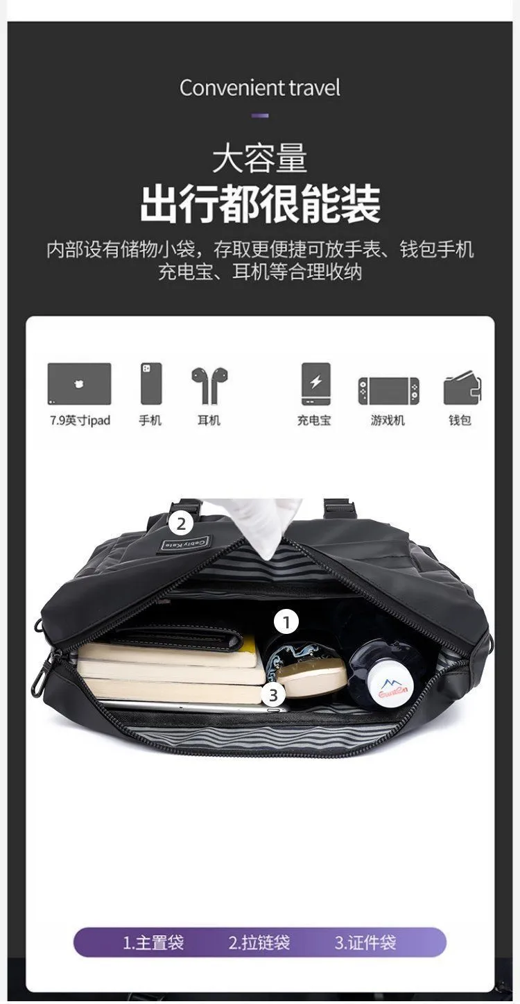 Men's Trendy Nylon Crossbody Messenger Bag - Korean Japanese Style Niche Waist Pack for 25-Year-Olds showcase 3