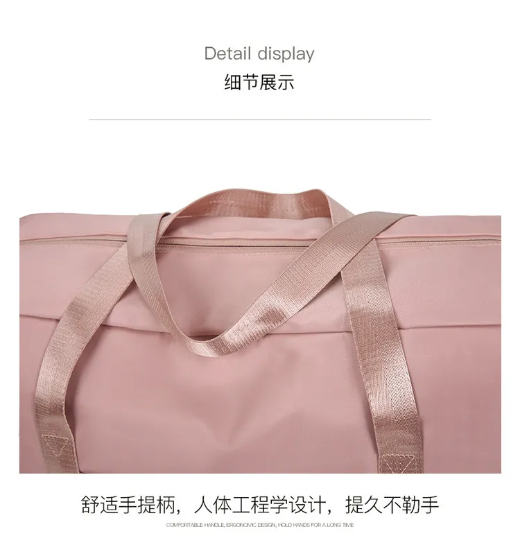 Women's Large Capacity Folding Travel Bag - Portable Lightweight Short-distance Luggage for Getaways showcase 11
