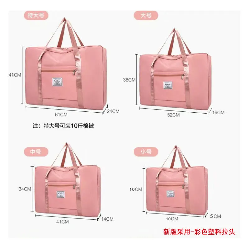 Women's Large Capacity Folding Travel Bag - Portable Lightweight Short-distance Luggage for Getaways - Image 3