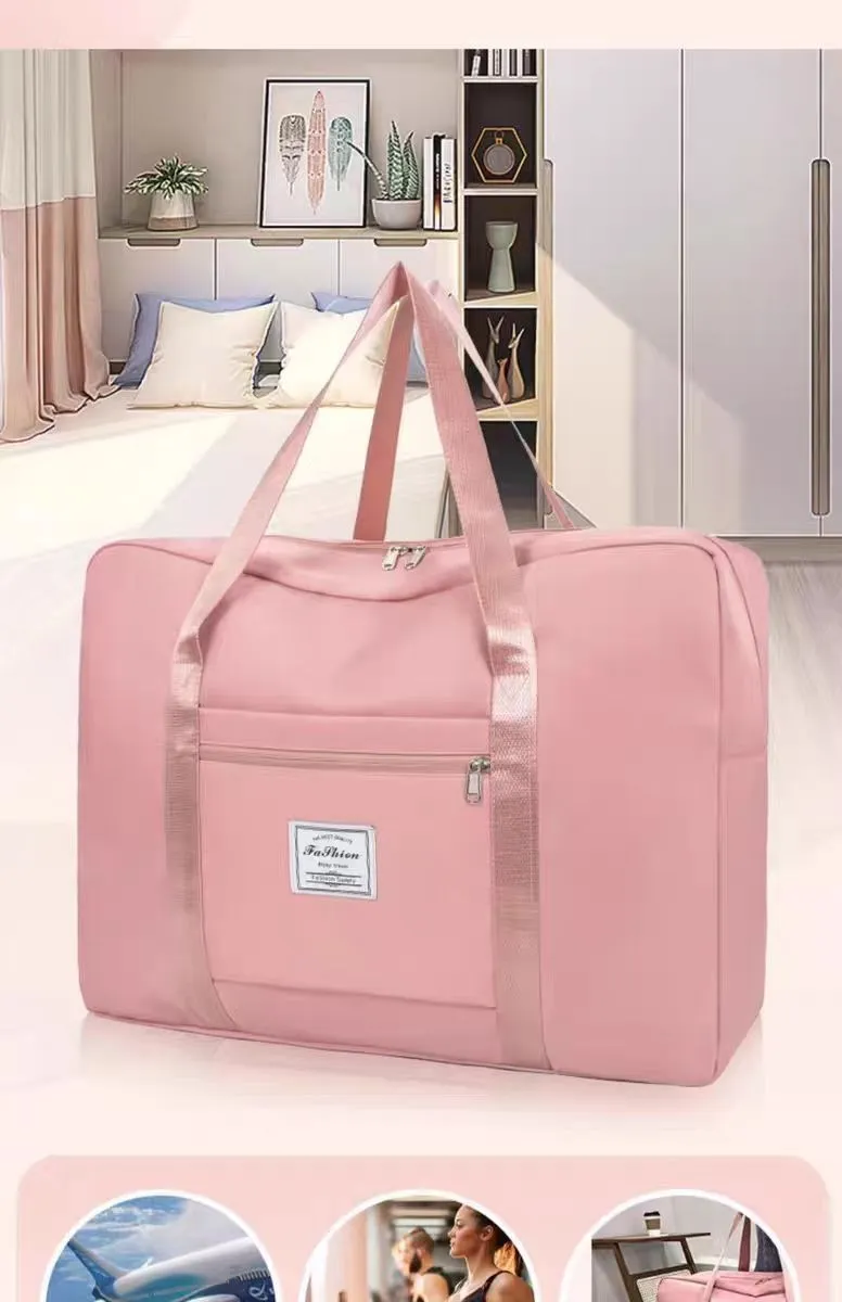 Women's Large Capacity Folding Travel Bag - Portable Lightweight Short-distance Luggage for Getaways showcase 3