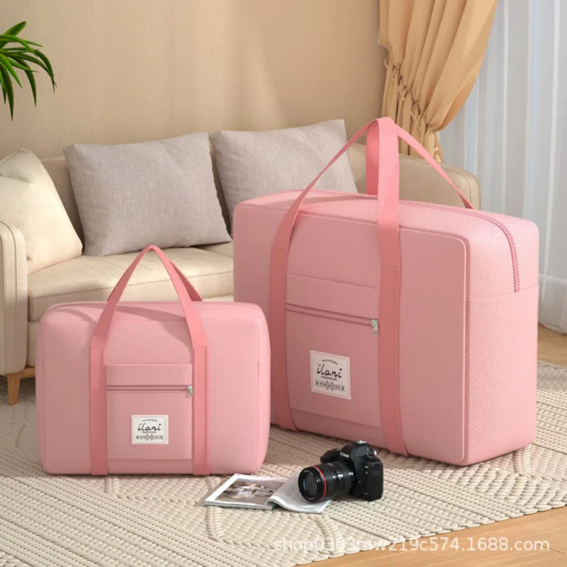 Women's Large Capacity Folding Travel Bag - Portable Lightweight Short-distance Luggage for Getaways - Image 1
