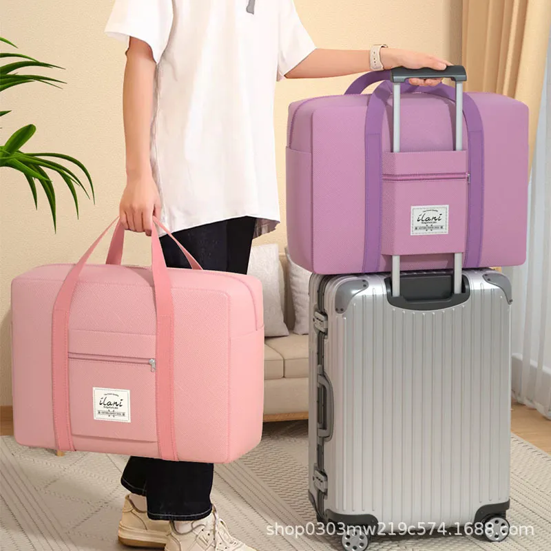 Women's Large Capacity Folding Travel Bag - Portable Lightweight Short-distance Luggage for Getaways - Image 2