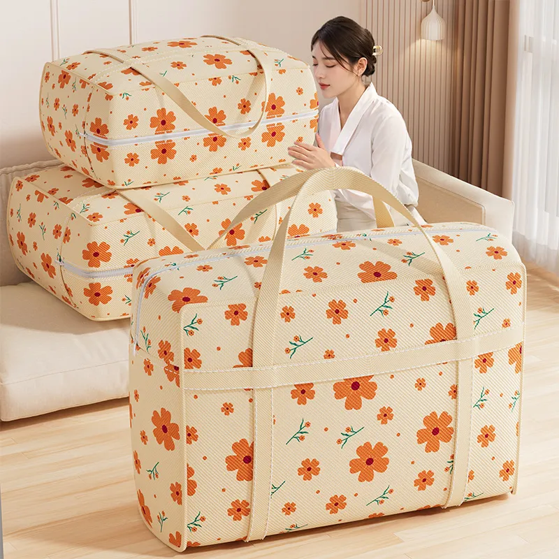 Large Capacity Handheld Quilt Storage Bag for Home Wardrobe, Moving, Dormitory - Durable Clothes Organizer