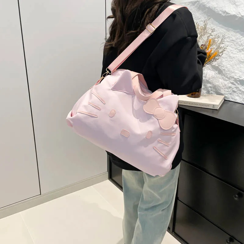 Large Capacity Hello Kitty Travel Bag - Cartoon Tote Shoulder Bag for Women's Short Trips & Business Travel - Image 4