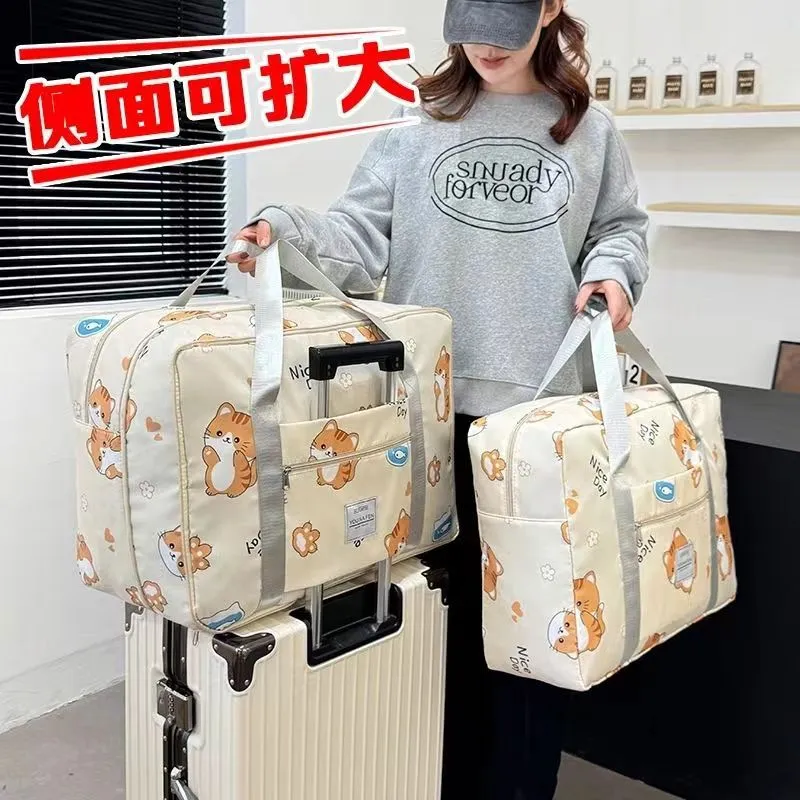 Large Capacity Satchel Travel Bag for Women - Versatile Fitness Luggage, Maternity Cosmetics Pouch, and Trolley Compatible Clothing Carrier thumbnail 2