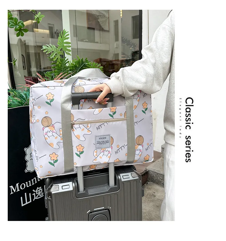 Large Capacity Satchel Travel Bag for Women - Versatile Fitness Luggage, Maternity Cosmetics Pouch, and Trolley Compatible Clothing Carrier showcase 7