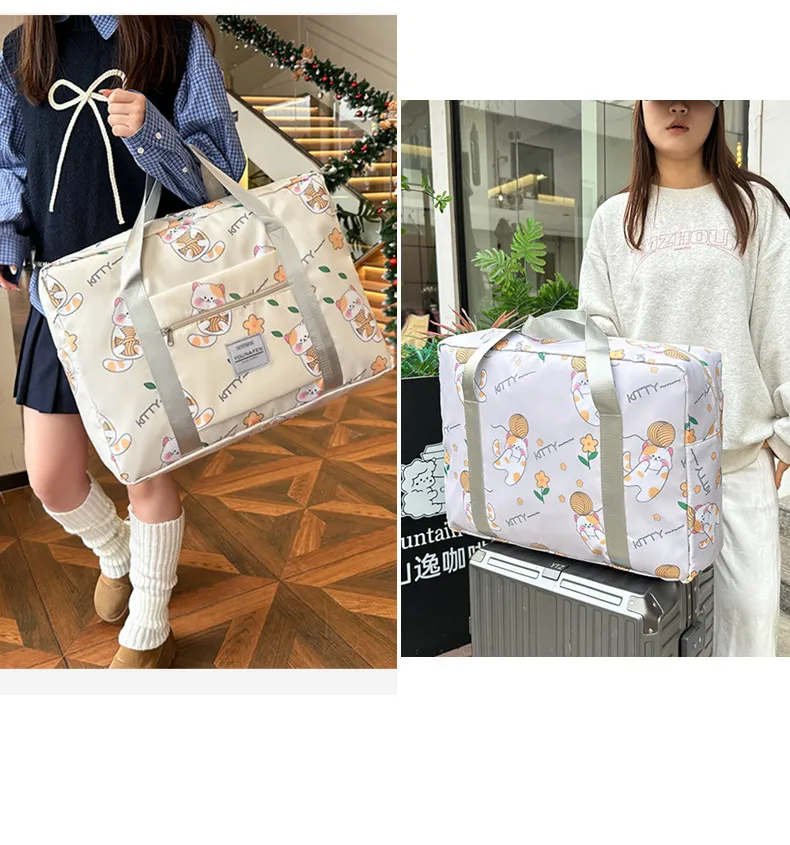 Large Capacity Satchel Travel Bag for Women - Versatile Fitness Luggage, Maternity Cosmetics Pouch, and Trolley Compatible Clothing Carrier showcase 9