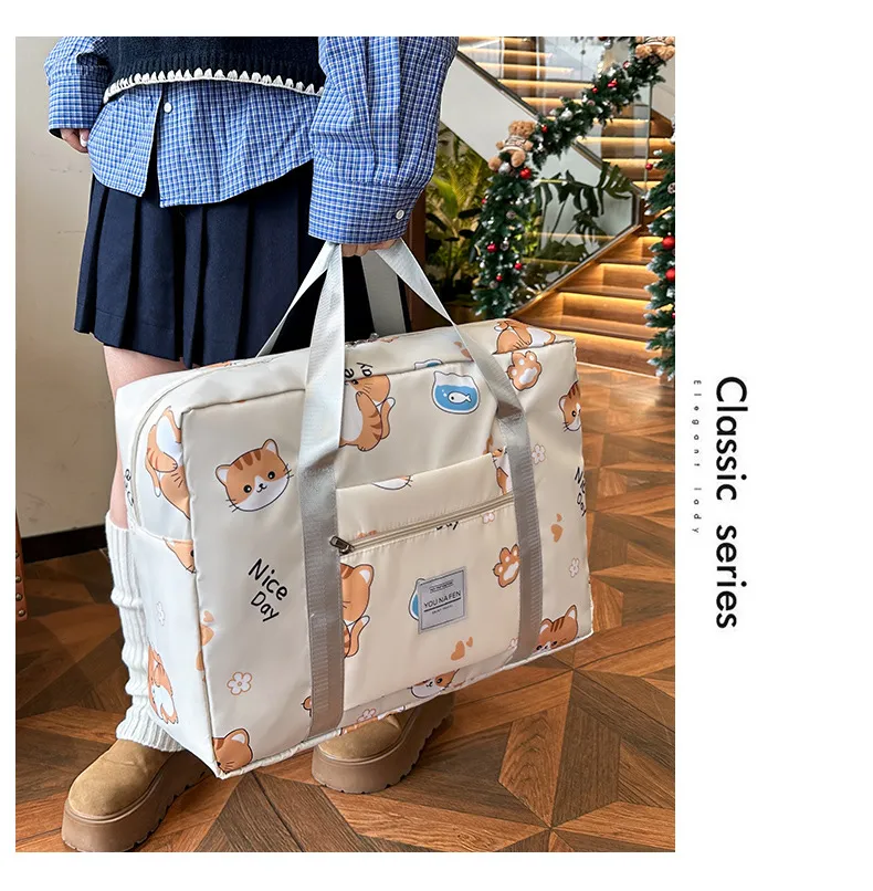 Large Capacity Satchel Travel Bag for Women - Versatile Fitness Luggage, Maternity Cosmetics Pouch, and Trolley Compatible Clothing Carrier showcase 20