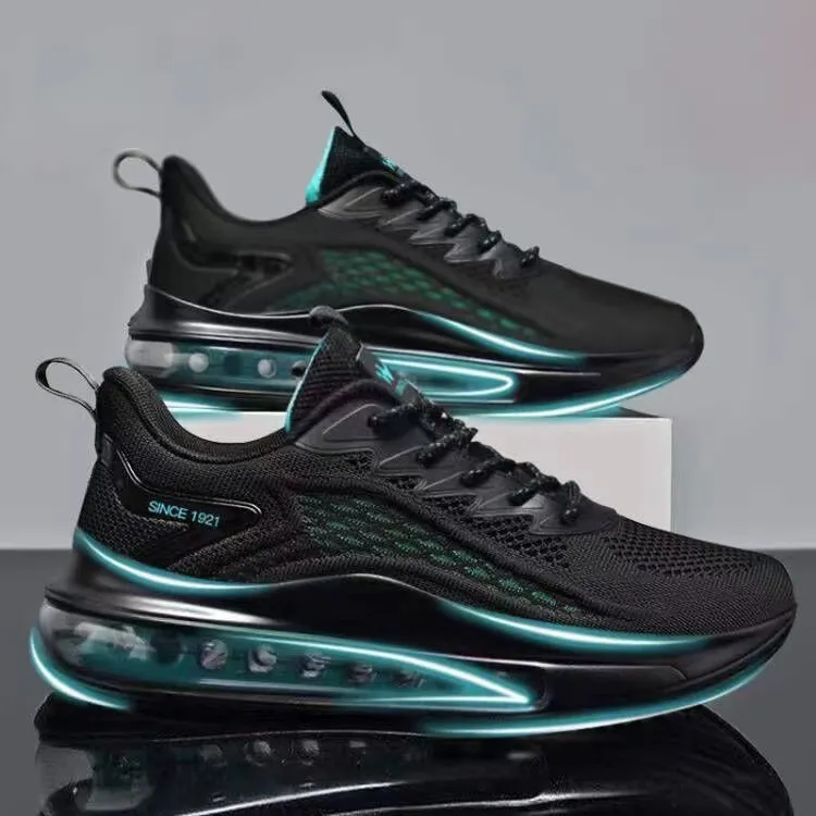 Men's Fly-Knit Running Shoes 2024: Shock-Absorbing Air Cushion Sports Sneakers, Casual Versatile Footwear for Active Lifestyles thumbnail 7