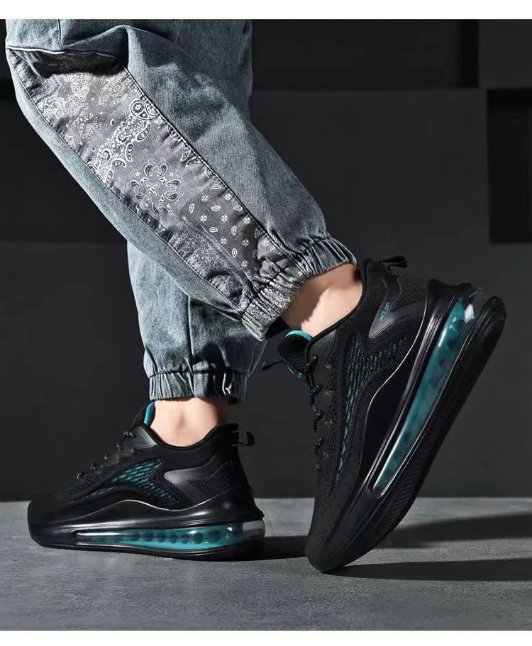 Men's Fly-Knit Running Shoes 2024: Shock-Absorbing Air Cushion Sports Sneakers, Casual Versatile Footwear for Active Lifestyles showcase 16