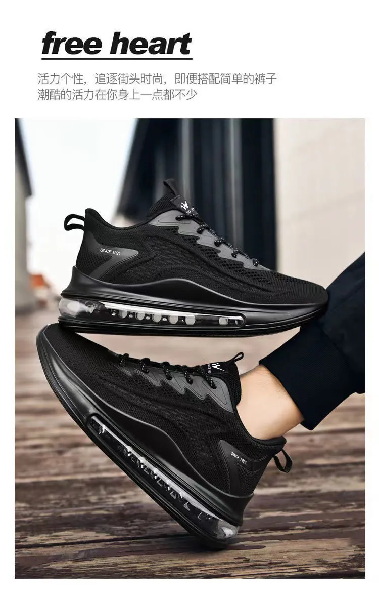 Men's Fly-Knit Running Shoes 2024: Shock-Absorbing Air Cushion Sports Sneakers, Casual Versatile Footwear for Active Lifestyles showcase 19