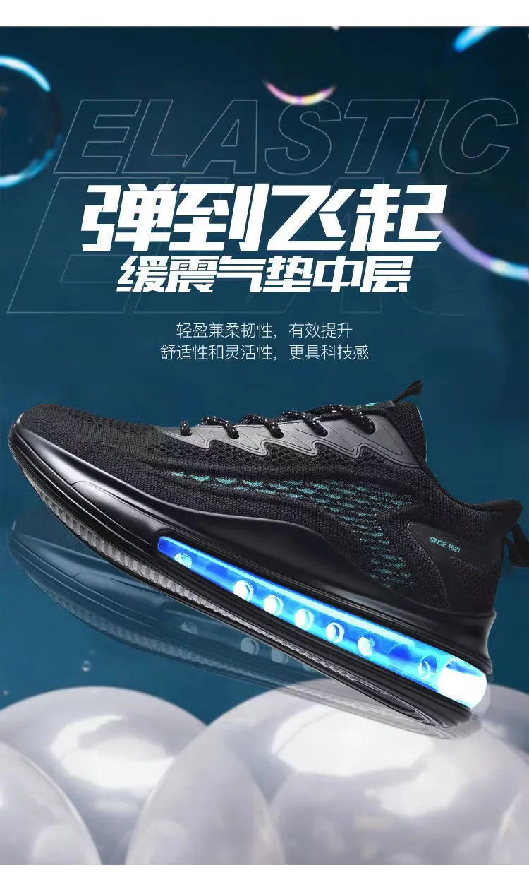 Men's Fly-Knit Running Shoes 2024: Shock-Absorbing Air Cushion Sports Sneakers, Casual Versatile Footwear for Active Lifestyles showcase 9