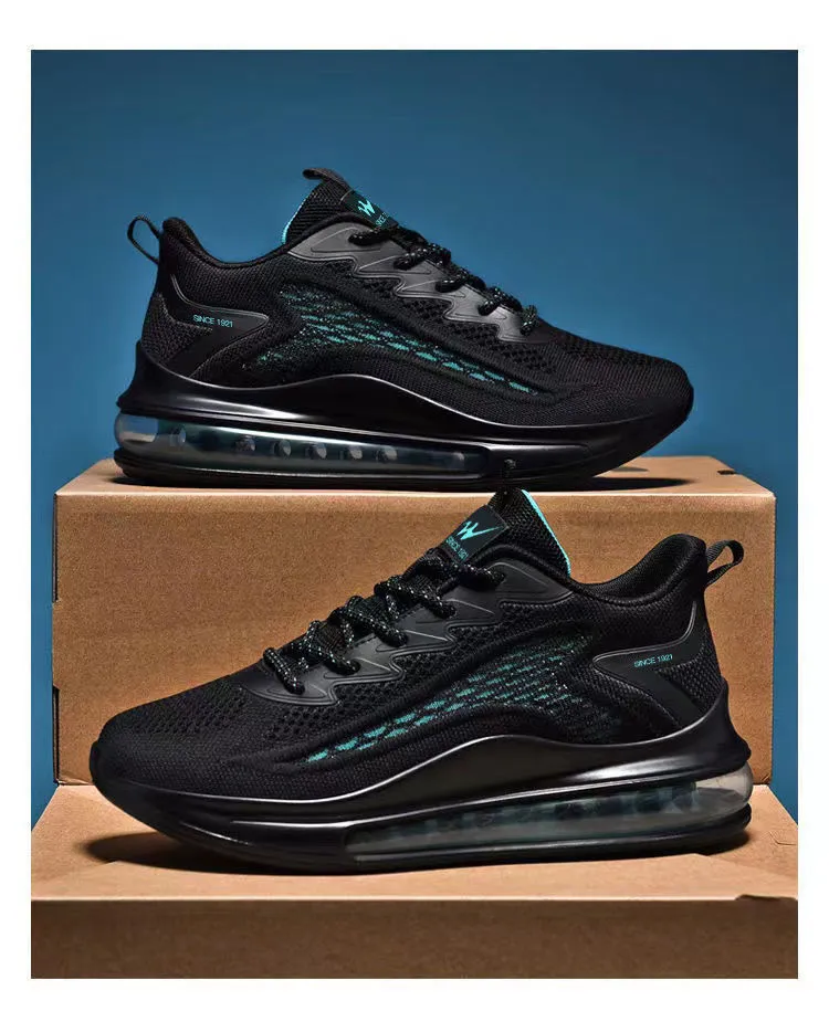 Men's Fly-Knit Running Shoes 2024: Shock-Absorbing Air Cushion Sports Sneakers, Casual Versatile Footwear for Active Lifestyles showcase 17
