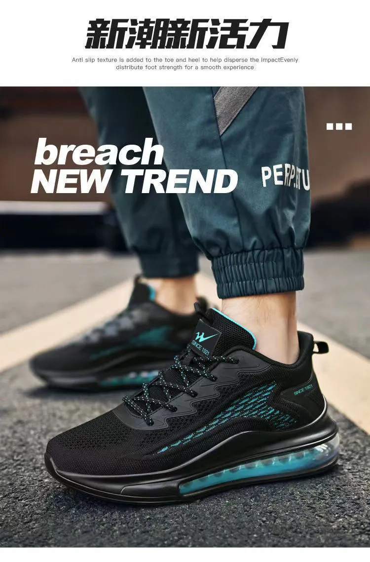 Men's Fly-Knit Running Shoes 2024: Shock-Absorbing Air Cushion Sports Sneakers, Casual Versatile Footwear for Active Lifestyles showcase 14